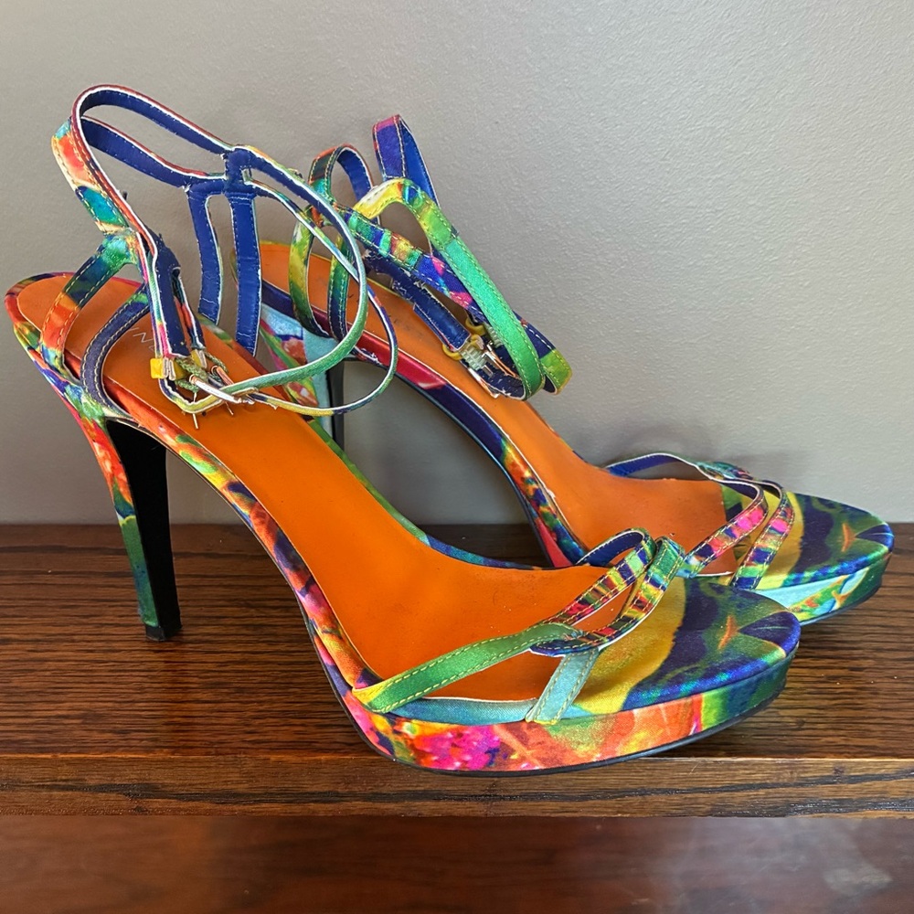 Nine West Vibrant Multicolor Strappy Heels